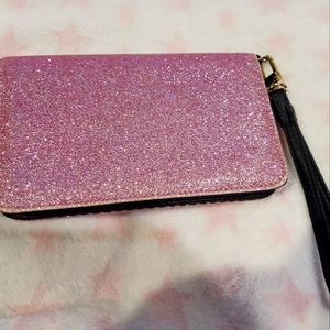 Ladies rose metallic wristlet